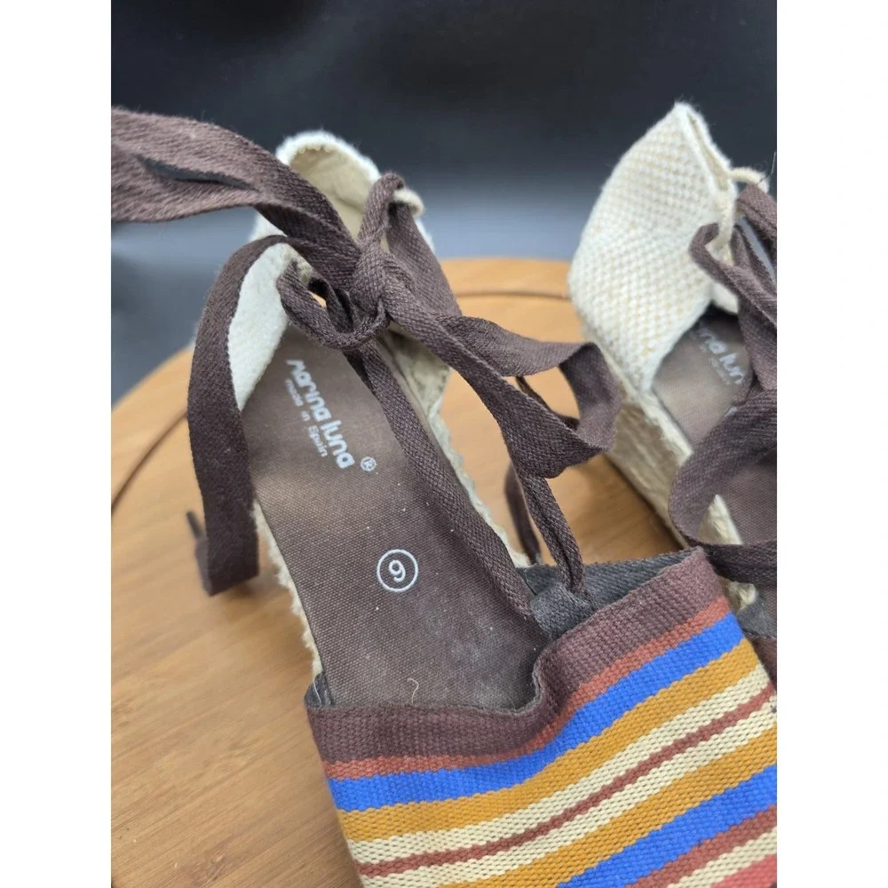 Marina Luna Espadrille Wedge Sandals Womens Size 9‎